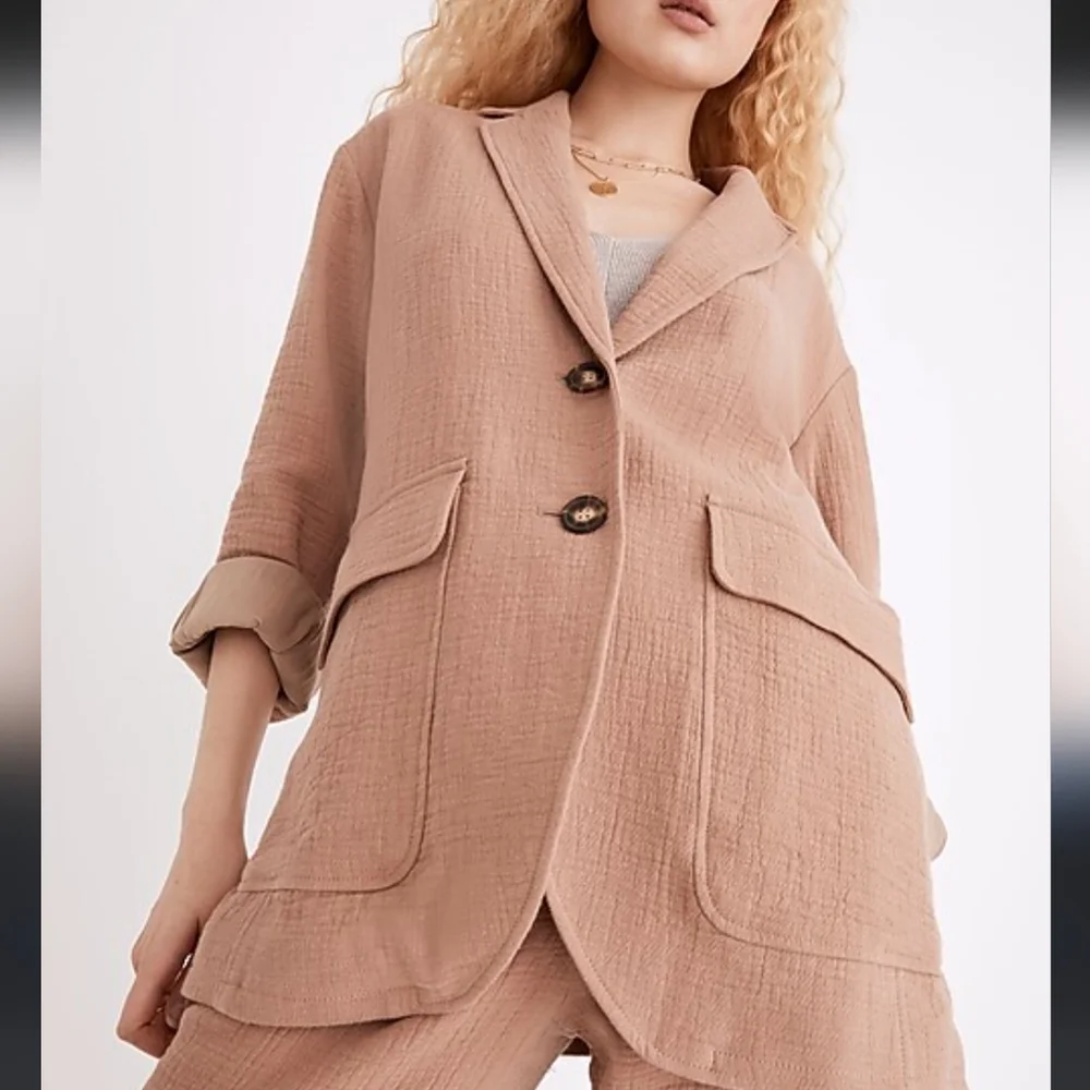 Madewell cotton-linen Larsen Blazer GUC - Picture 2 of 6